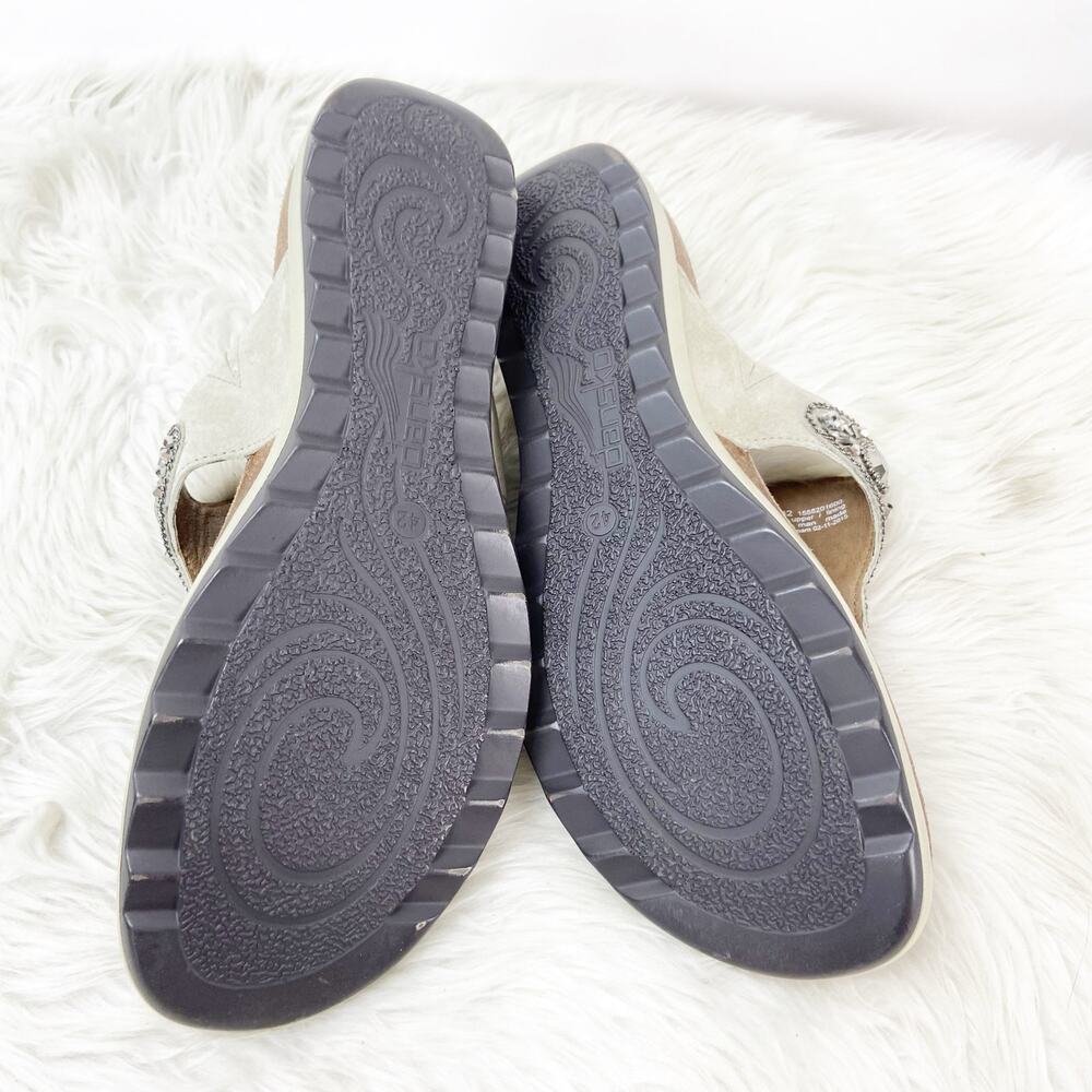 Dansko 42 12 US Womens Pewter Embellished Pamela Leather Thong Comfort Sandals - Picture 10 of 12